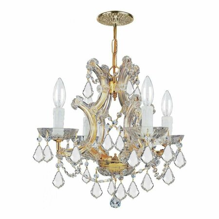 CRYSTORAMA Maria Theresa Gold 4 Light Hand Cut Crystal Mini Chandelier 4474-GD-CL-MWP